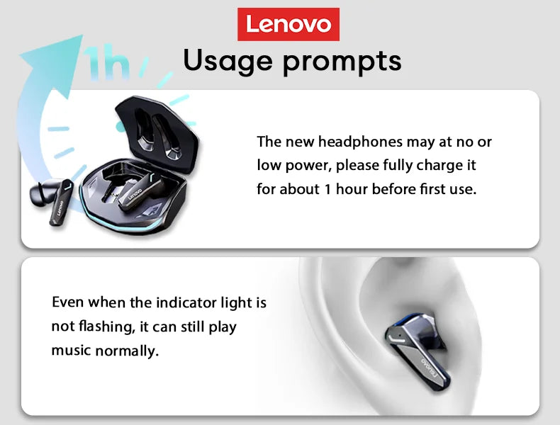 Lenovo GM2 Pro Bluetooth 5.3 Earphones Sports Headset Wireless In-Ear Gaming Low Latency Dual Mode Music Headphones New