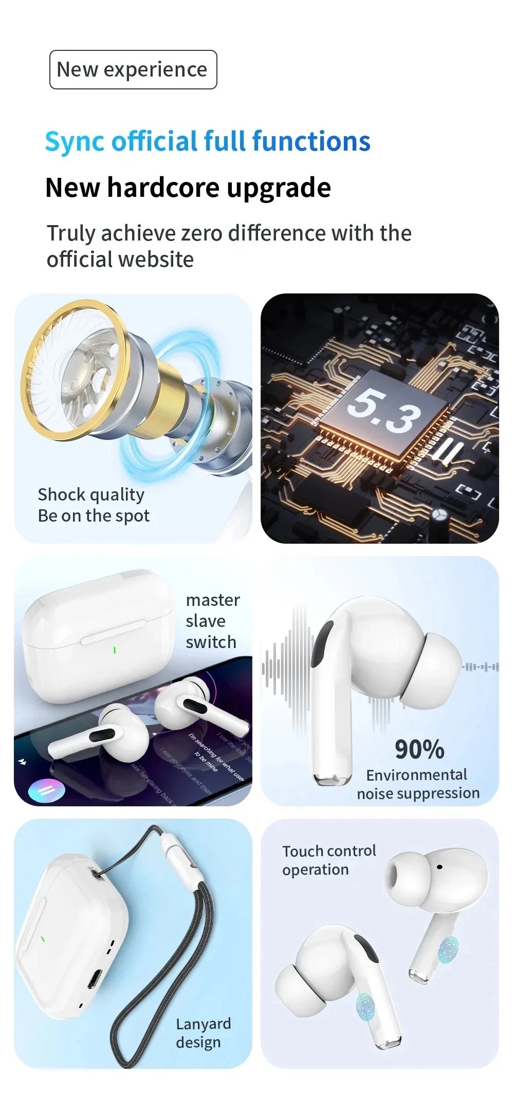 Air pro5 Earphones TWS Max Wireless Bluetooth In Ear Earbuds Sport Noise Cancelling Headset For iPhone Xiaomi Huawei Headphone